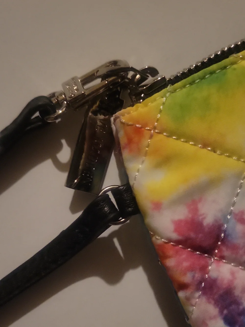 Steve Madden Rainbow Quilted Tie-Dye Wristlet